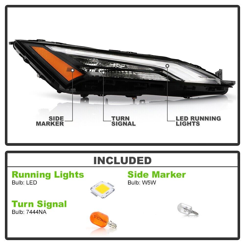 LED DRL Headlight Assembly For 2021-2023 Nissan Rogue (Left/Driver Side) – W/ Halogen Turn Signal