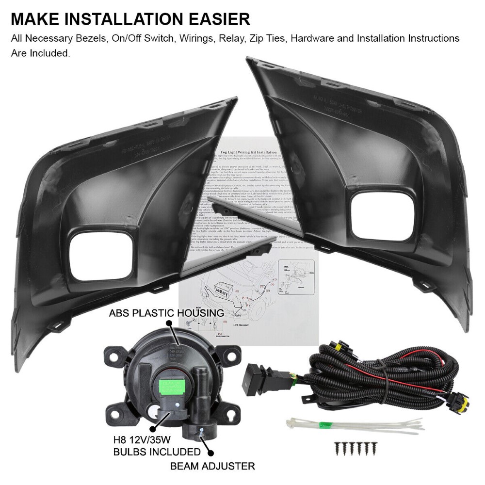 SpecD 20222023 Honda Civic Clear Fog Lights Bumper Lamps+Switch