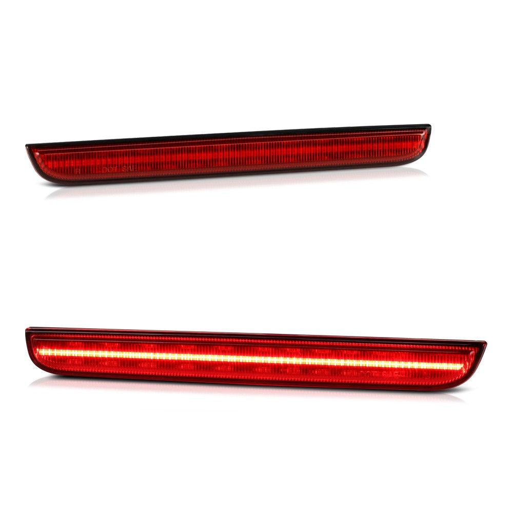 2x Red Lens Red LED Rear Bumper Reflector Lights For 2015-2022 Dodge Challenger - Foto 9