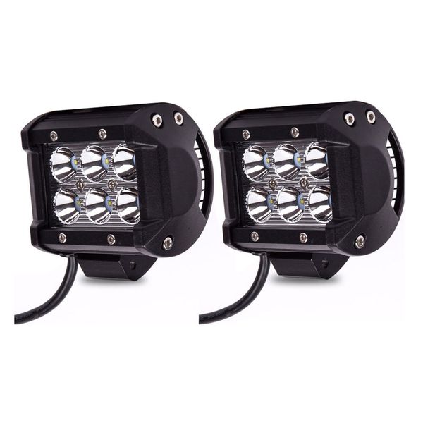 2x 18W 4" Cree LED Work Light Bar Spot Beam OffRoad 4WD UTE SUV Fog