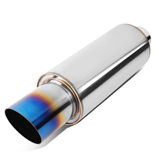 3"OD Titanium Burnt Tip 2"OD Inlet Tig Welding Exhaust Muffler