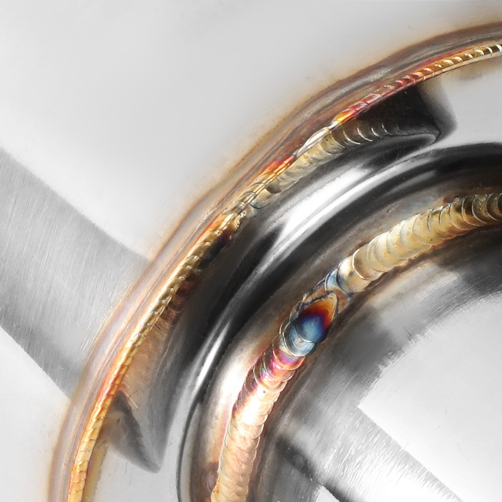3"OD Titanium Burnt Tip 2"OD Inlet Tig Welding Exhaust Muffler