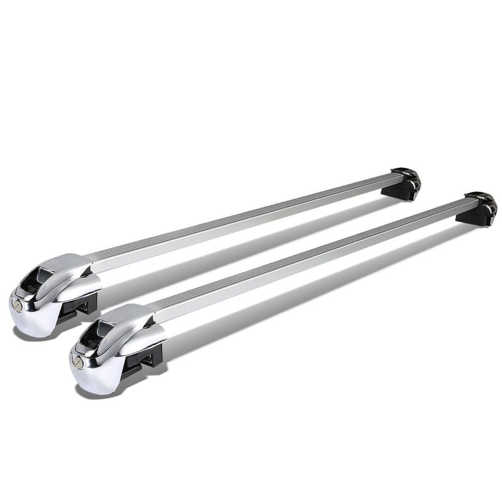 50" Adjustable Pair of Aluminum Square Cross Bar Cargo Roof Racks+Keys Lock