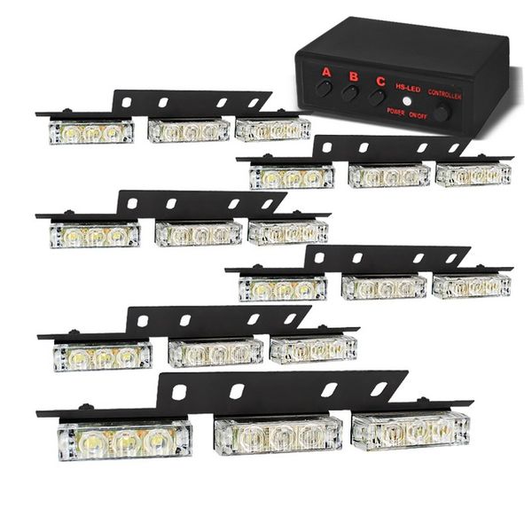 54 Super White LED Traffic / Emergency Strobe Light Kit