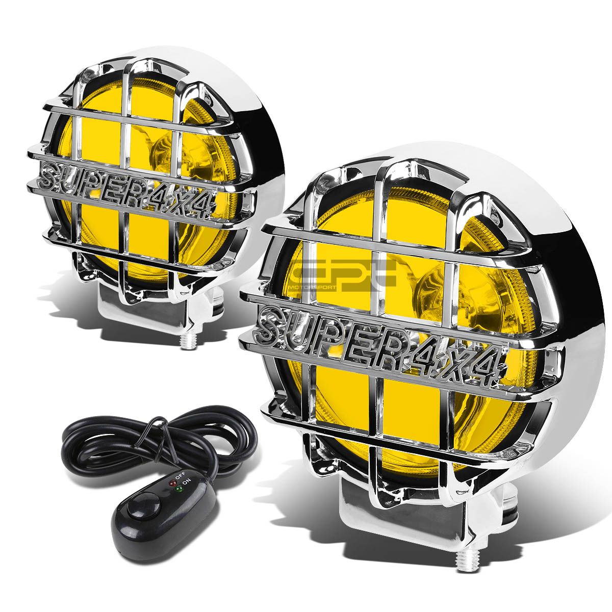 6" Round Fog Lights+Offroad Super 4X4 Guard+Switch For Grille/Brush