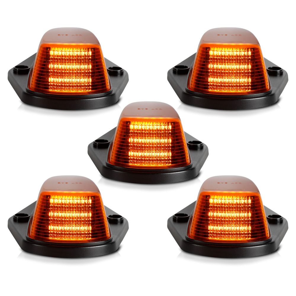 8496 Ford F150 F250 F350 Amber LED Roof Clearance Lights LACROF5PC