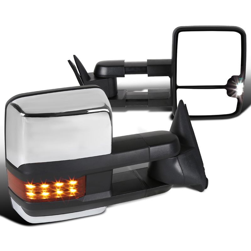 Power Side View Mirror Pair For GMC C/K 1500, Tahoe, Yukon 1988-1998 - Black, Manual Fold, Bolt-On