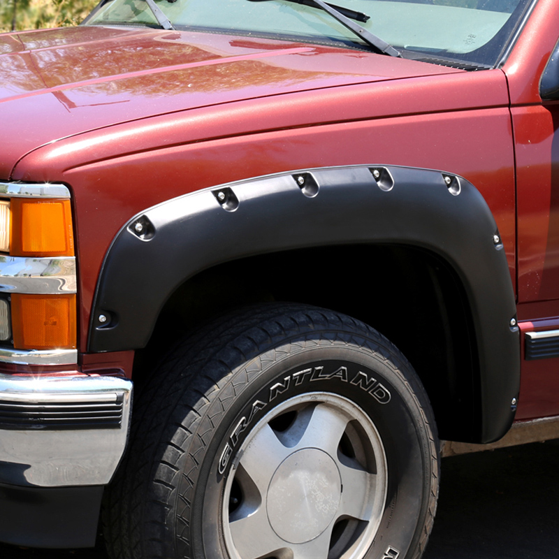 4-Piece Pocket Rivet Style Fender Flares For 1999-2006 Chevy Silverado & GMC Sierra (Fleetside)