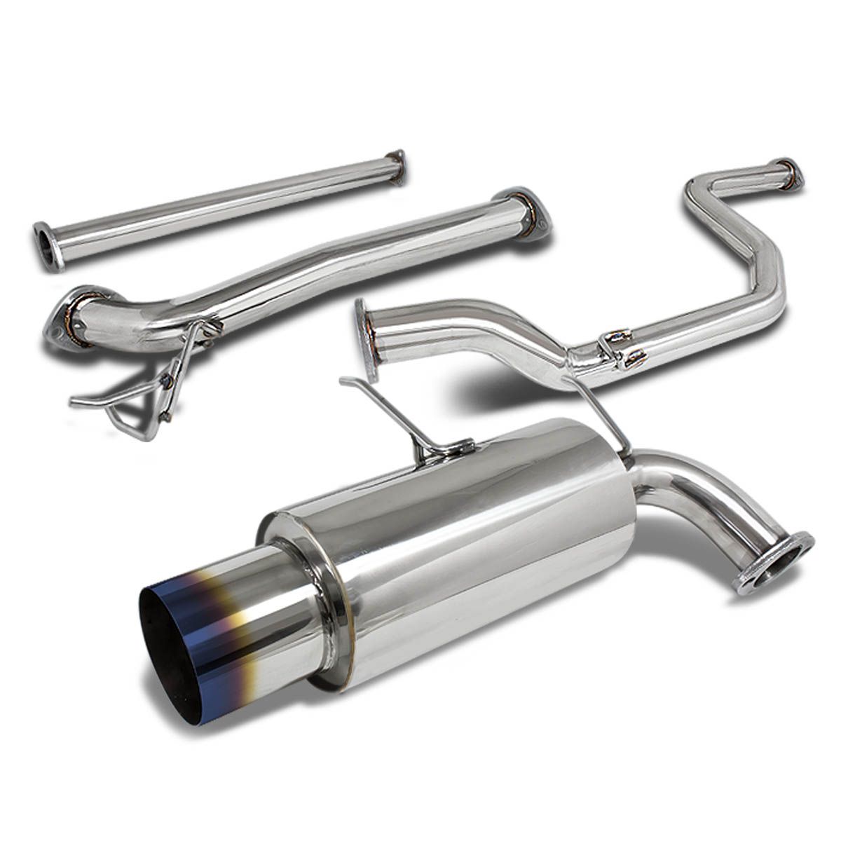 9093 Acura Integra Racing Catback Exhaust System 4.5"Burnt Tip Muffler