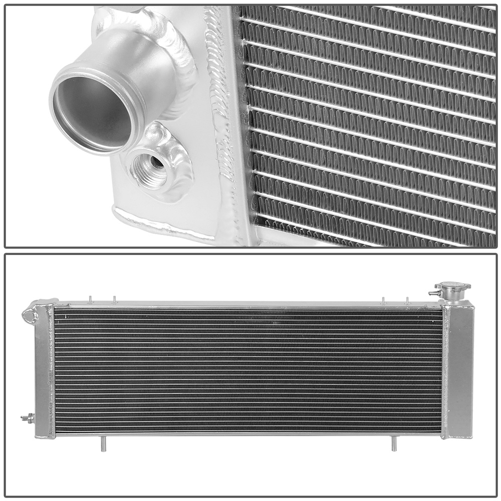 3-Row Aluminum Racing Radiator With 2 Blue Fans For 91-01 Jeep Cherokee/Comanche
