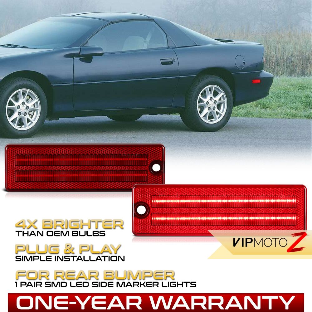 9302 Chevy Camaro Rear Bumper Red LED Side Marker Lights LACSMLRR