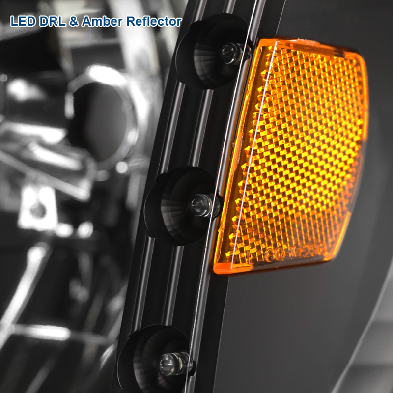 93-97 Ford Ranger Pickup 1-Piece Headlights w/ Corner LED Accent ...