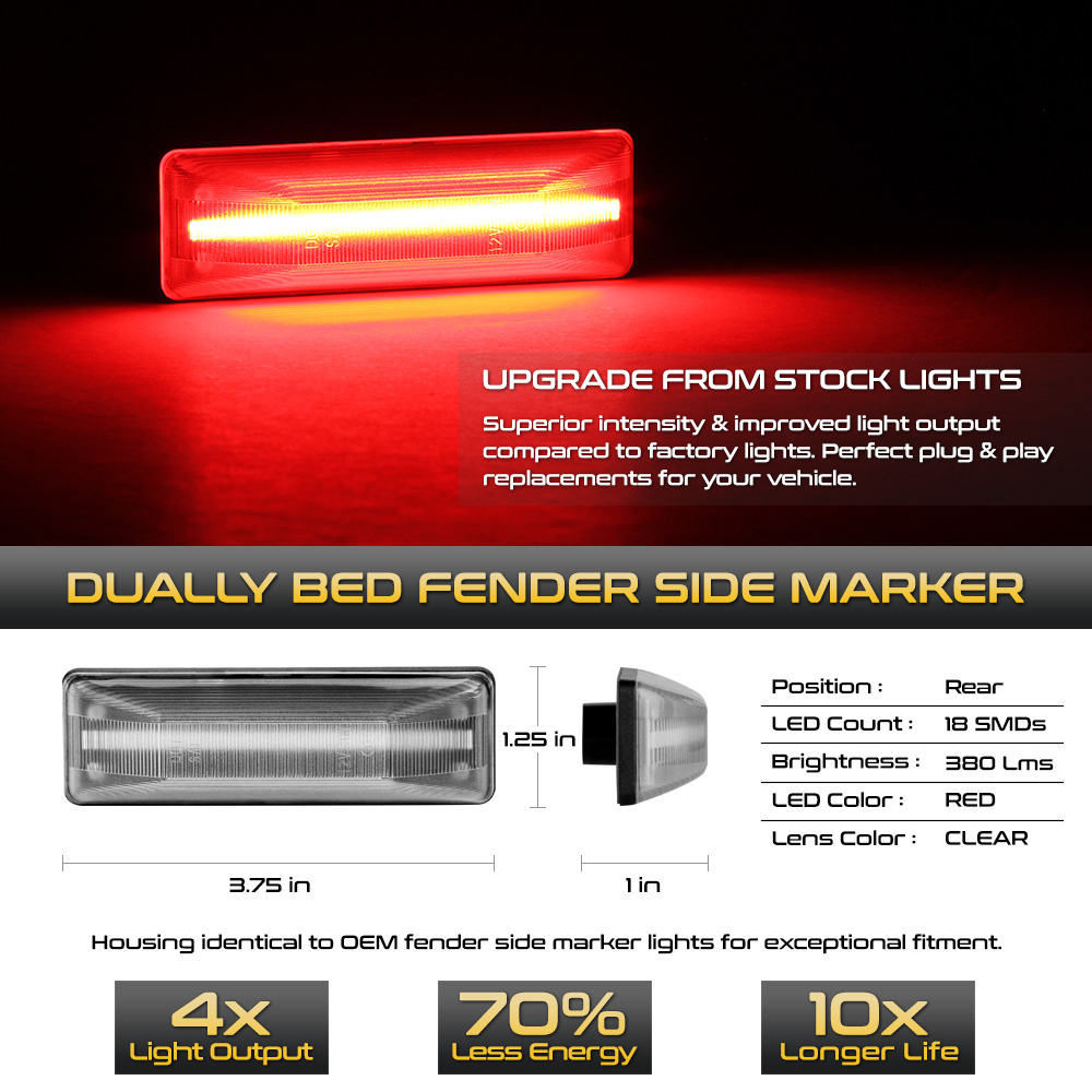 9402 Dodge Ram 2500 3500 Dually LED Dually Fender Marker Lights