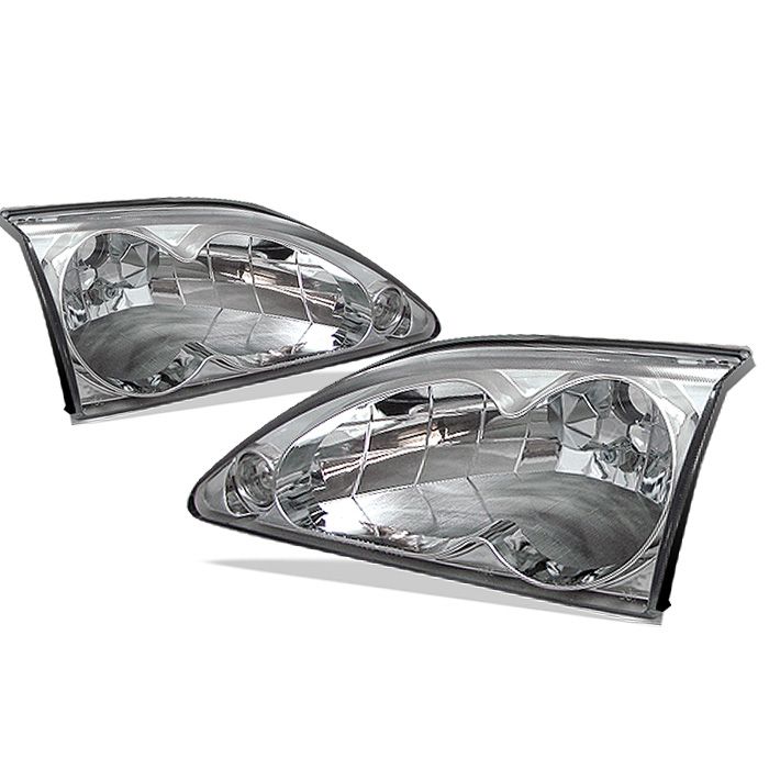 9498 Ford Mustang Crystal Replacement Headlights Chrome