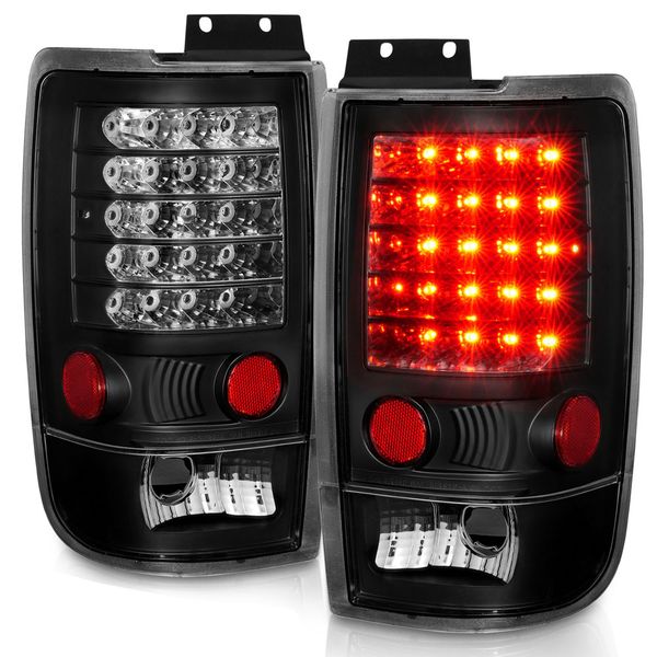 9702 Ford Expedition Euro Style LED Tail Lights Black