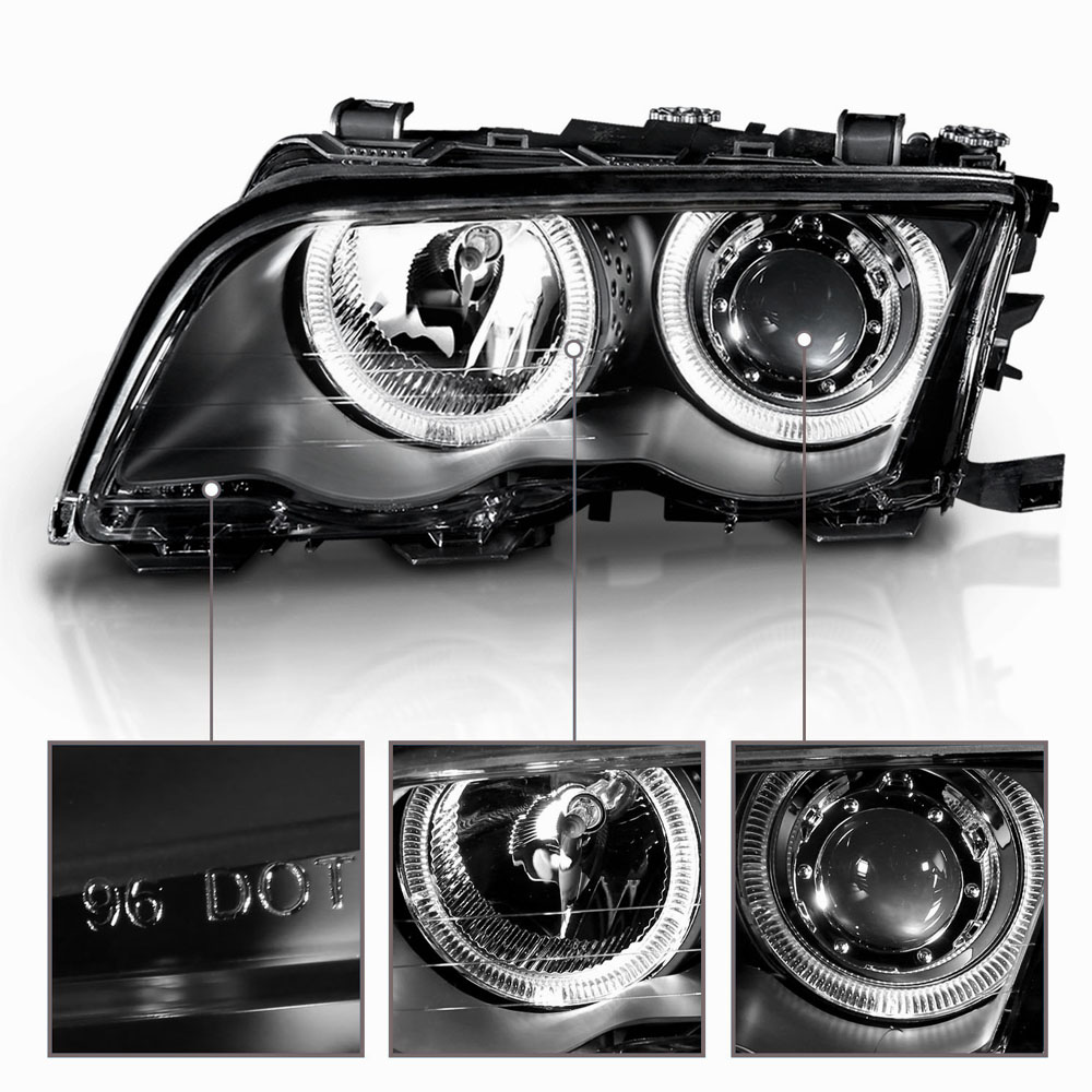 CG 02-AZ-B399-PBC-RIM-4D 99-01 BMW 3 Series E46 Sedan Angel Eye LED ...