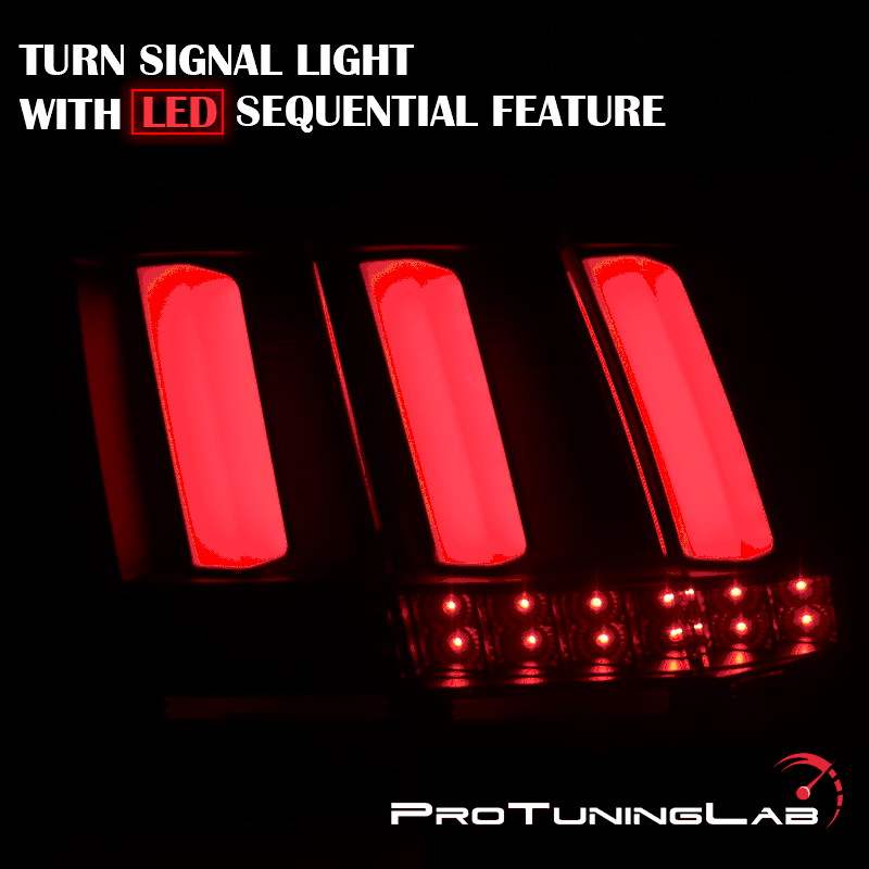 9904 Ford Mustang Sequential LED Signal Tail Lights Gloss Black