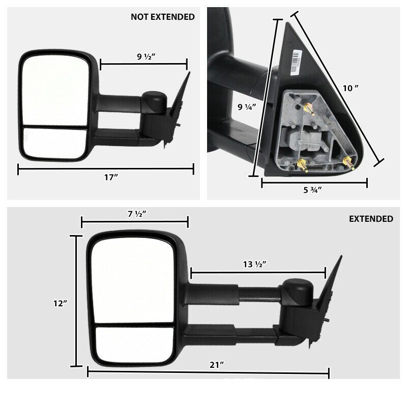 Factory Style Tow Mirrors 9906 Chevy Silverado / GMC Sierra Extend