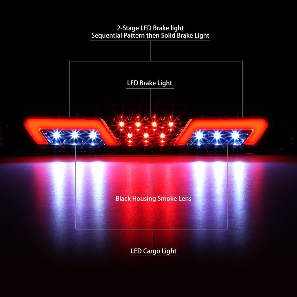 [SEQUENTIAL HEARTBEAT LED]FOR 99-07 SILVERADO SIERRA CARBON THIRD BRAKE LIGHT - Foto 9