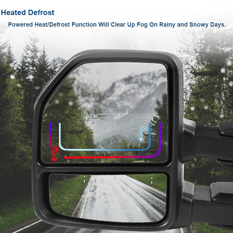 Factory Style Tow Mirrors 9916 Ford F250 F350 Black Power Heated