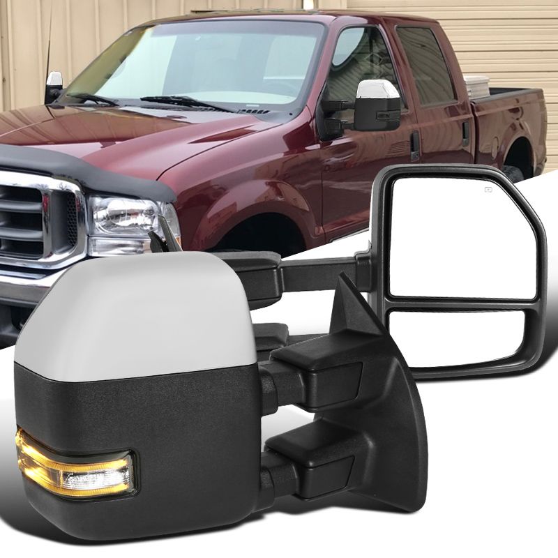 Factory Style Tow Mirrors 9916 Ford F250 F350 Chrome Power Heated