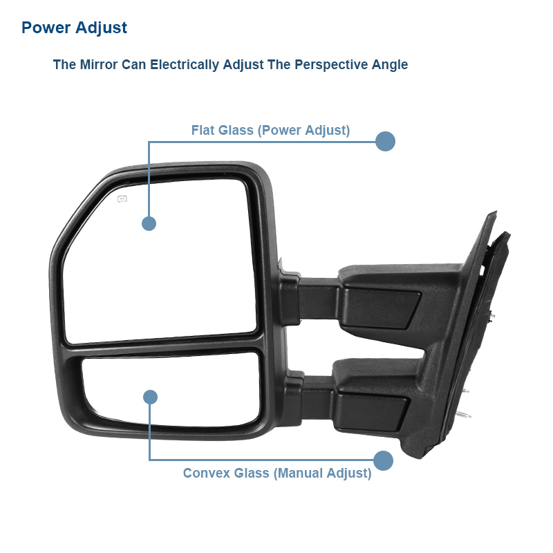 Factory Style Tow Mirrors 9916 Ford F250 F350 Chrome Power Heated