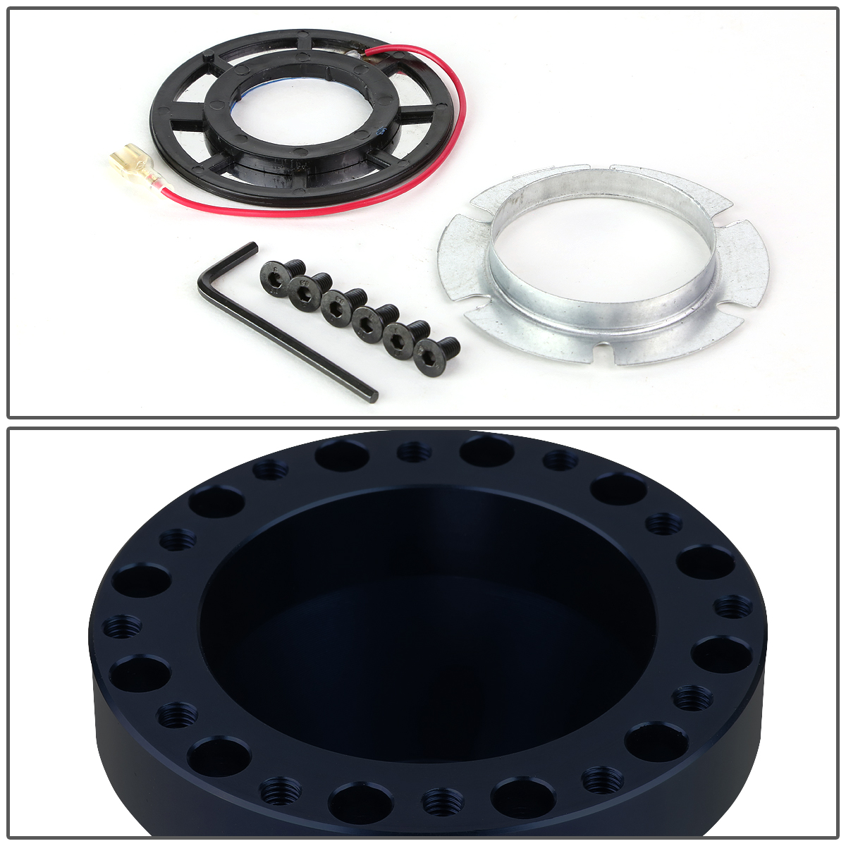 Aluminum Steering Wheel 6Hole Hub Adaptor Kit Blue Civic / CRX / Integra