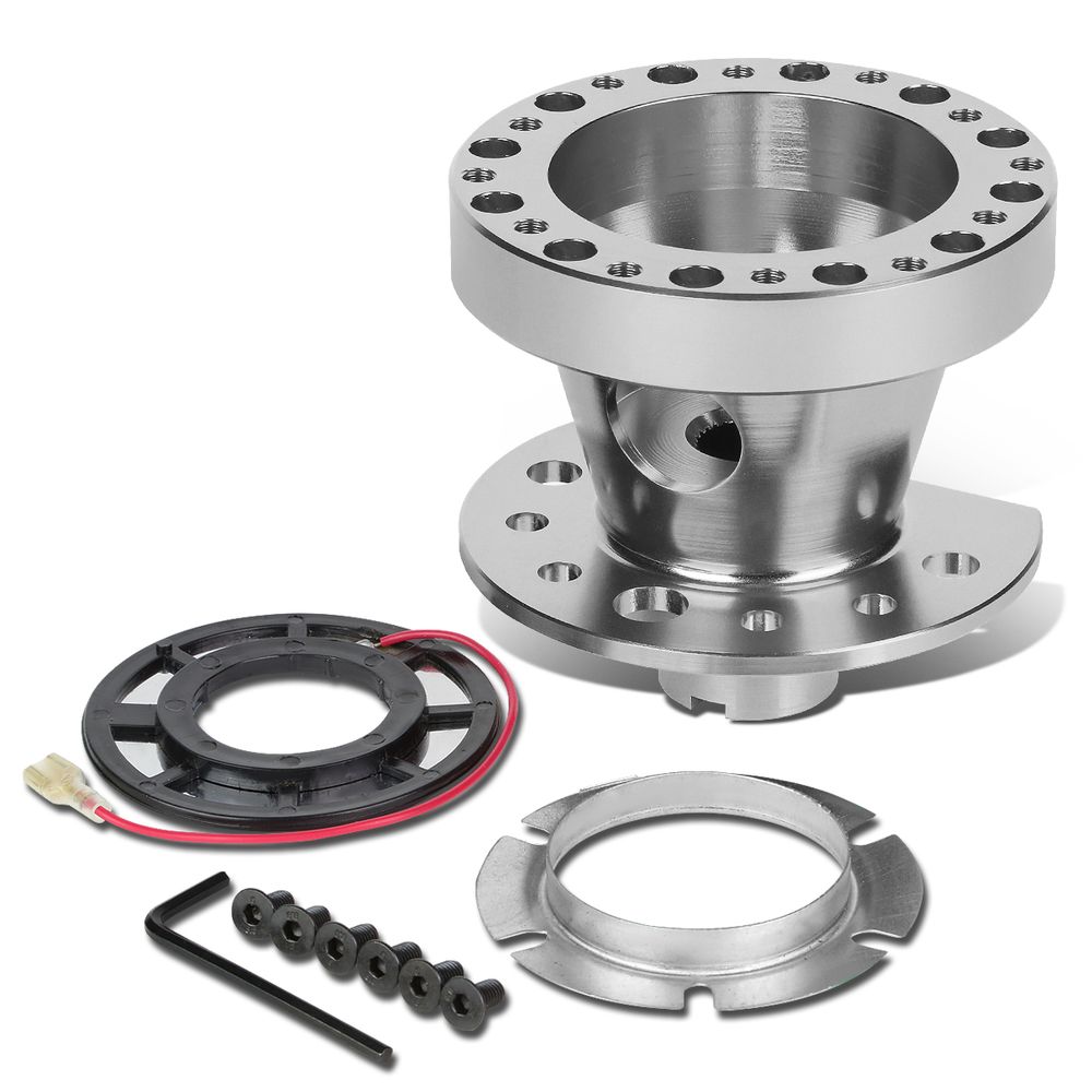 Aluminum Steering Wheel 6Hole Hub Adaptor Kit Silver Civic / CRX