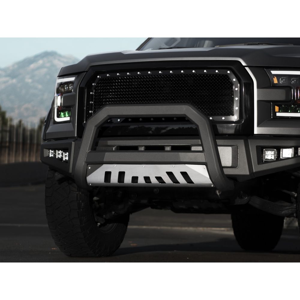 Sku 7177994Armordillo 20002004 Ford Excursion AR Series Bull Bar Matte Black W/Aluminum