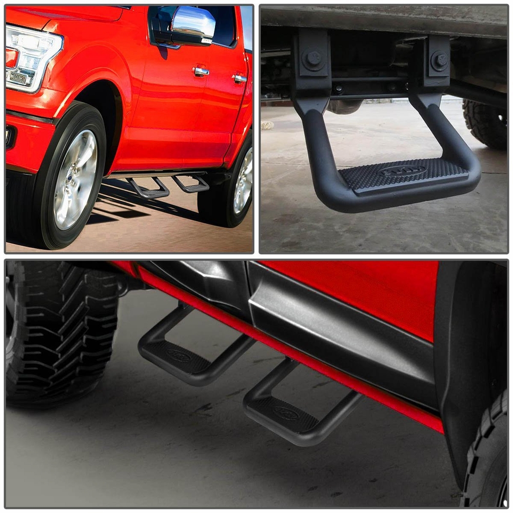Bully Pair of Black Aluminum Side Step Bar [Chevy / Dodge / Ford / GMC