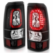 CG 03-06 Chevy Silverado 1500 2500 3500 Black Clear LED Replacment Taillights Brake Lamp Set - Passenger and Driver Side