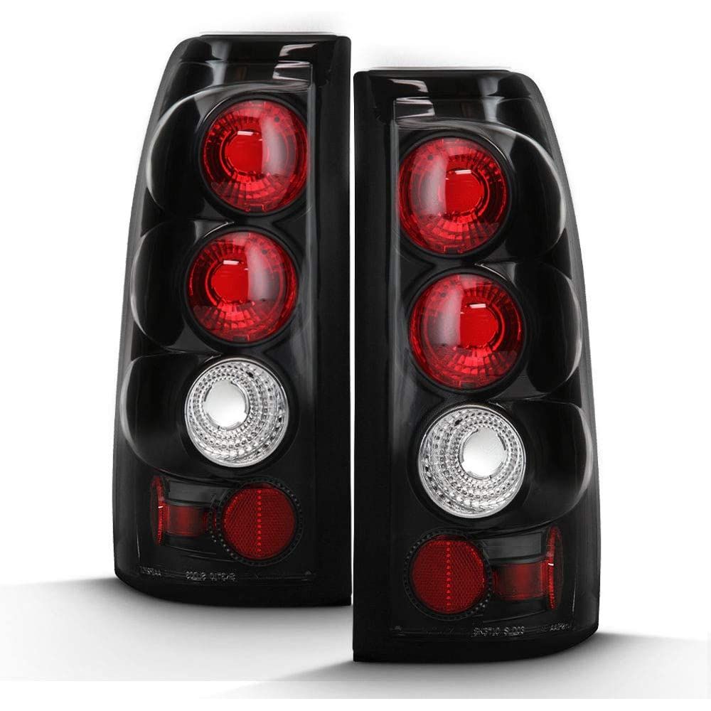 Automotive Tail Light Assemblies Black LED Tube Tail Lights For 1999-2002 Chevy Silverado 1500 / GMC Sierra - Clear Lens, Smoked Look 2006 Silverado Clear Tail Lights - Foto 3