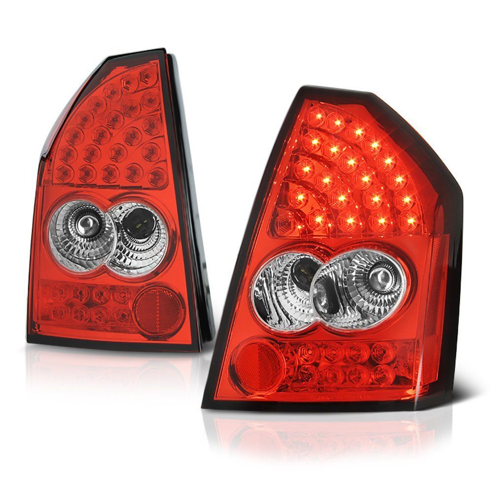 20052007 Chrysler 300 Performance LED Tail Lights Red Clear By Spyder