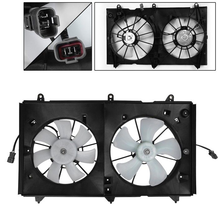 Dual Cooling Fan for 0307 Honda Accord 2.4L w/ Nippondenso Radiator