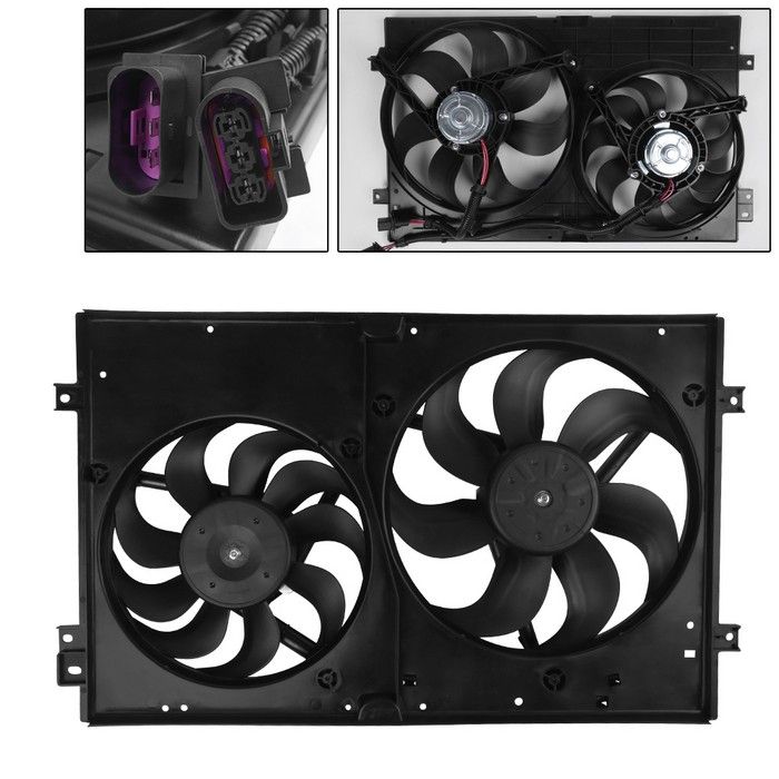 Dual Radiator Cooling Fans & Motors NEW for Audi VW
