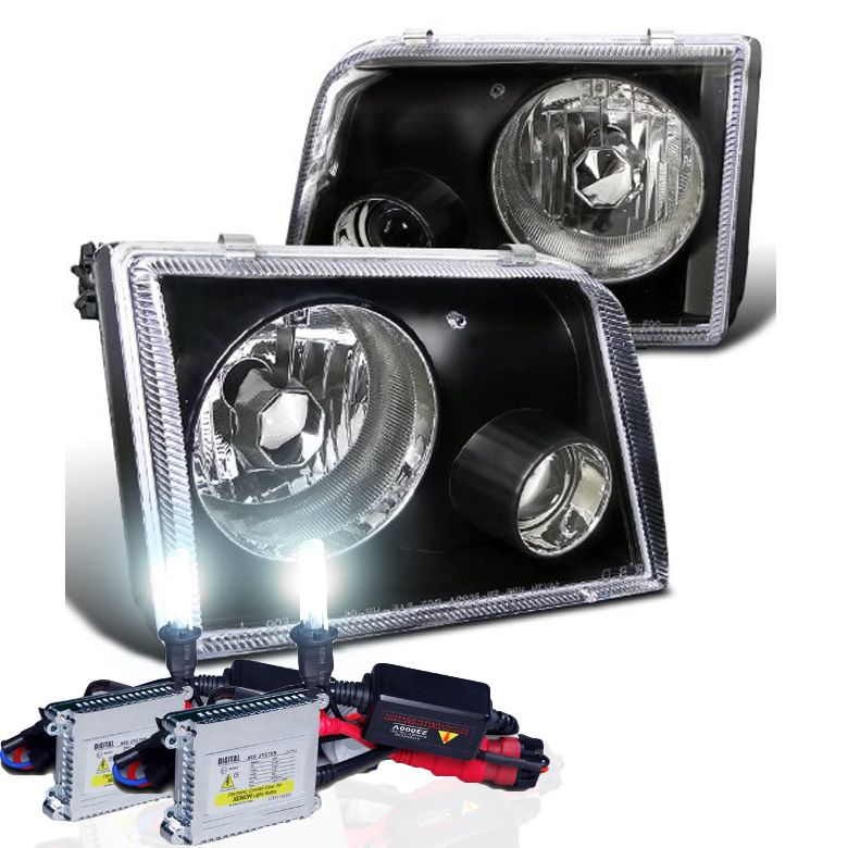 FORD RANGER 9397 PROJECTOR HEADLIGHTS BLACK with HID Kit