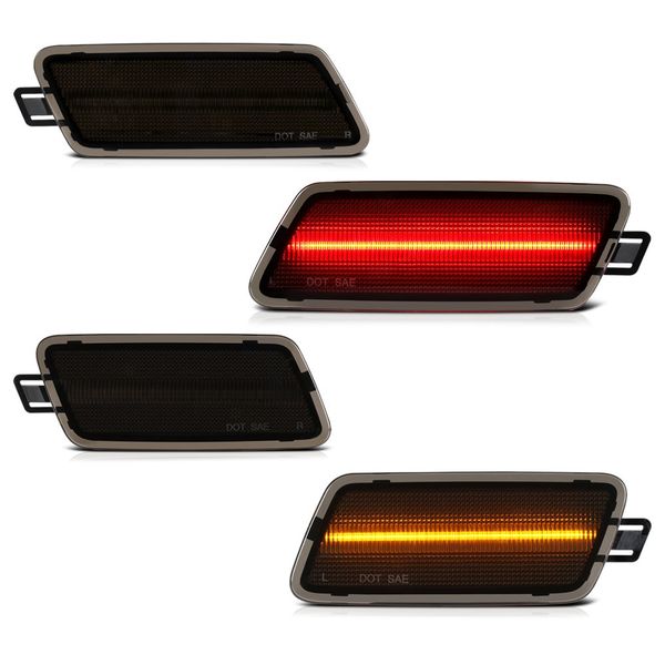 Front+Rear LED Amber Smoked Lens Side Marker Lights For 20122017 Audi