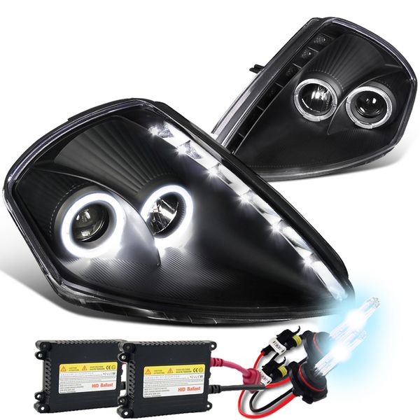 HID Xenon + 0005 Mitsubishi Eclipse LED Strip Halo Projector Headlights
