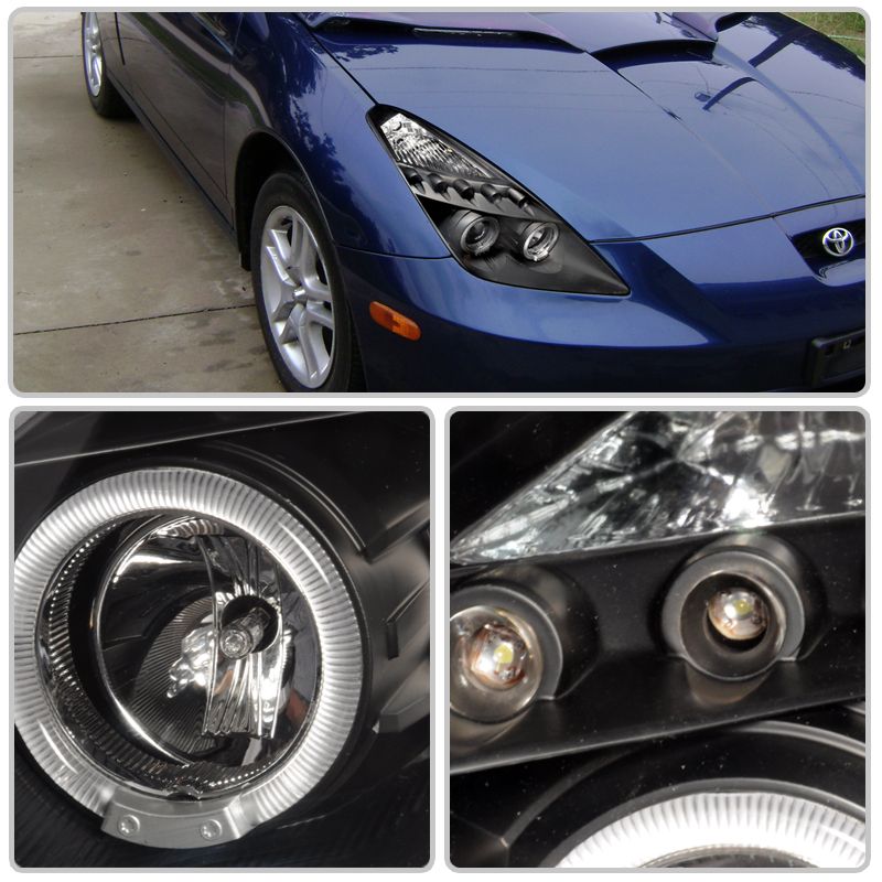 HID Xenon + 00-05 Toyota Celica Dual Angel Eye Halo & LED Projector ...