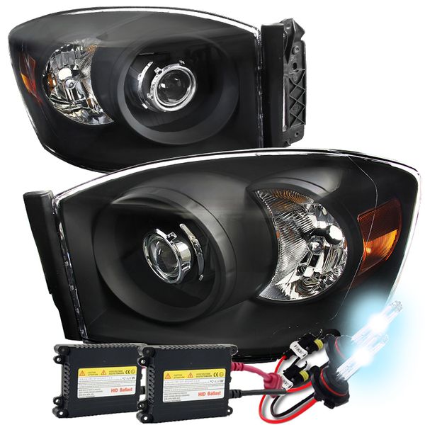 HID Xenon + 0608 Dodge RAM 1500 2500 3500 Projector Headlights Black