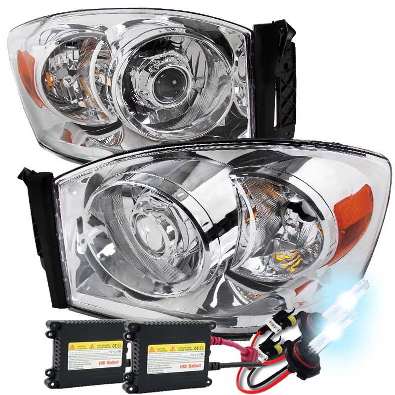 HID Xenon + 0608 Dodge RAM 1500 2500 3500 Projector Headlights Chrome