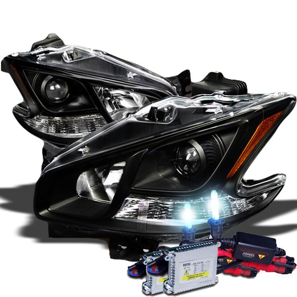 HID Xenon + 0912 Nissan Maxima DEPO Projector Headlights Black