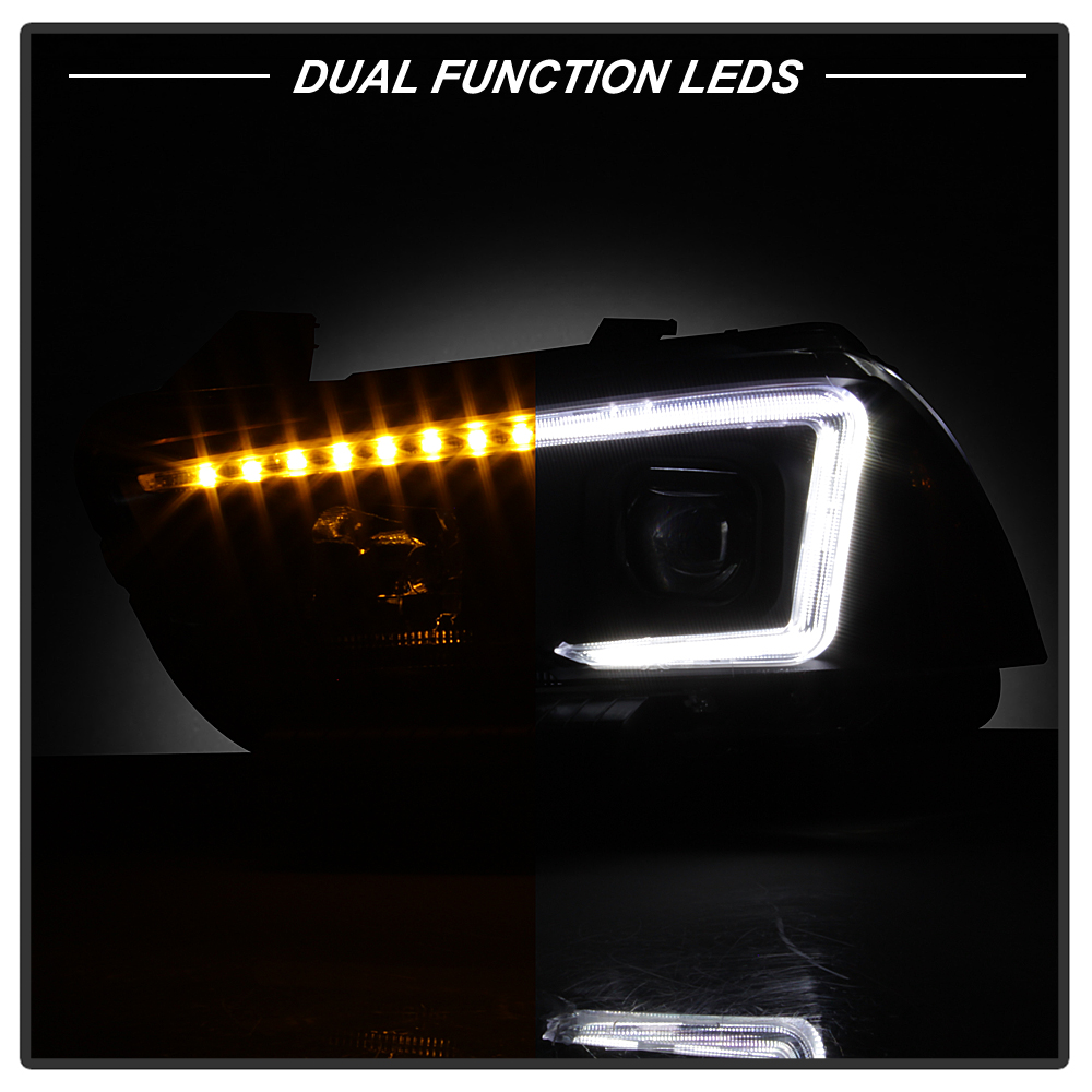 HID Xenon + 1114 Dodge Charger [Halogen Type] LED DRL Projector Headlights Black