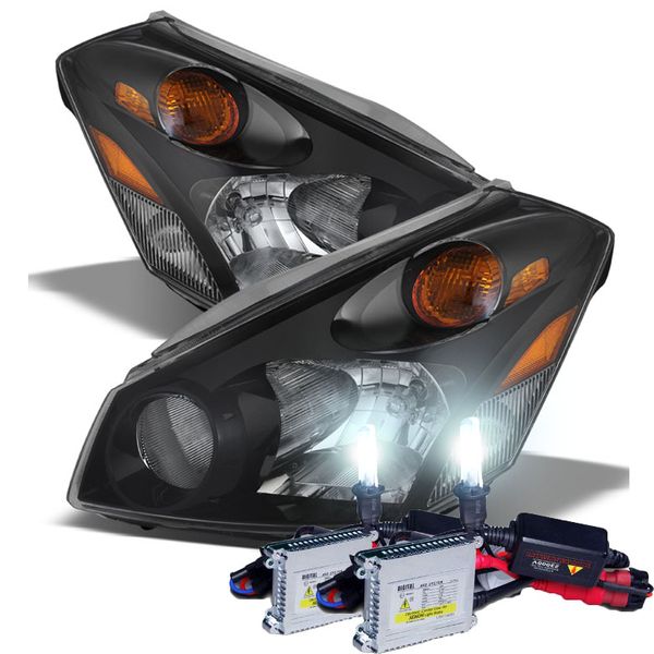 HID Xenon + 20042009 Nissan Quest Replacement Crystal Headlights Black
