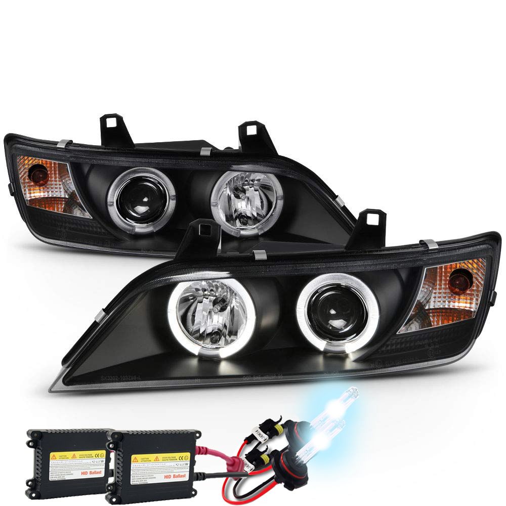 HID Xenon + 1996-2002 BMW Z3 Angel Eye Halo Projector Headlights - Black