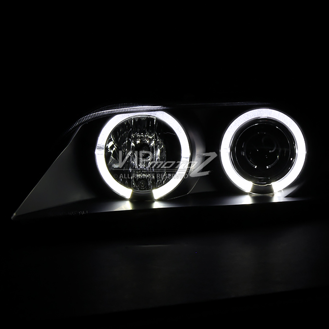 HID Xenon + 1996-2002 BMW Z3 Angel Eye Halo Projector Headlights - Black