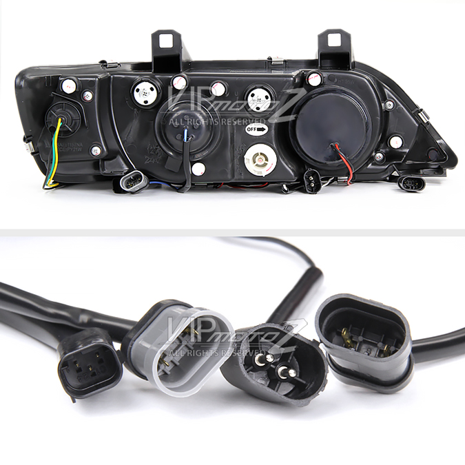 HID Xenon + 19962002 BMW Z3 Angel Eye Halo Projector Headlights Chrome