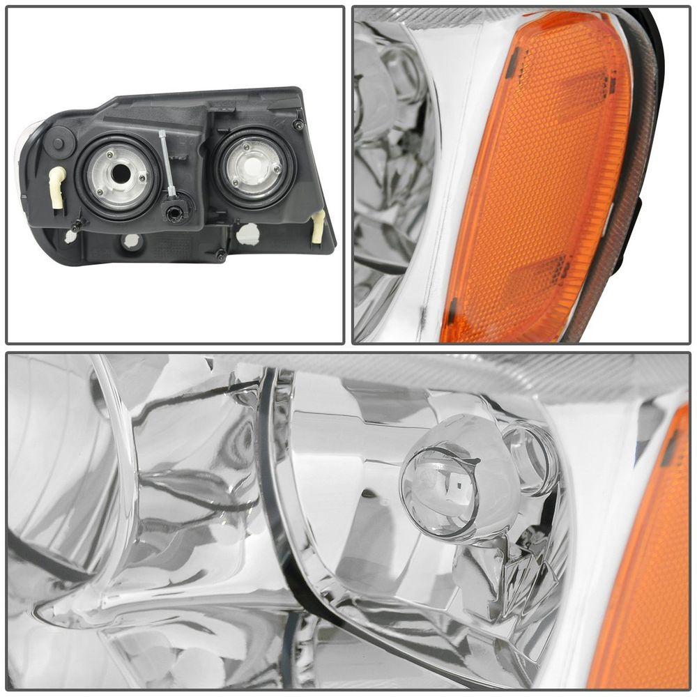 HID Xenon + 9904 Jeep Grand Cherokee Crystal Replacement Headlights Chrome