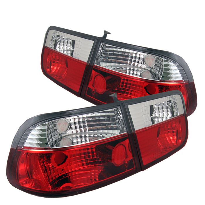 Honda Civic Ek 9600 2Dr Crystal Jdm Altezza Tail Lights Red Clear