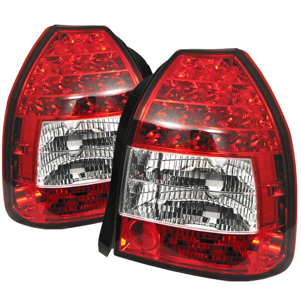 19962000 Honda Civic DX Hatchback LED Tail Lights Red Clear [ALTYD